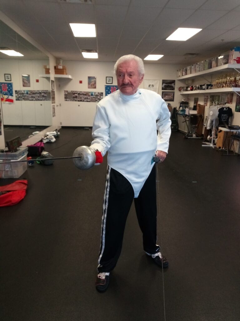 Ira Rader on a fencing position